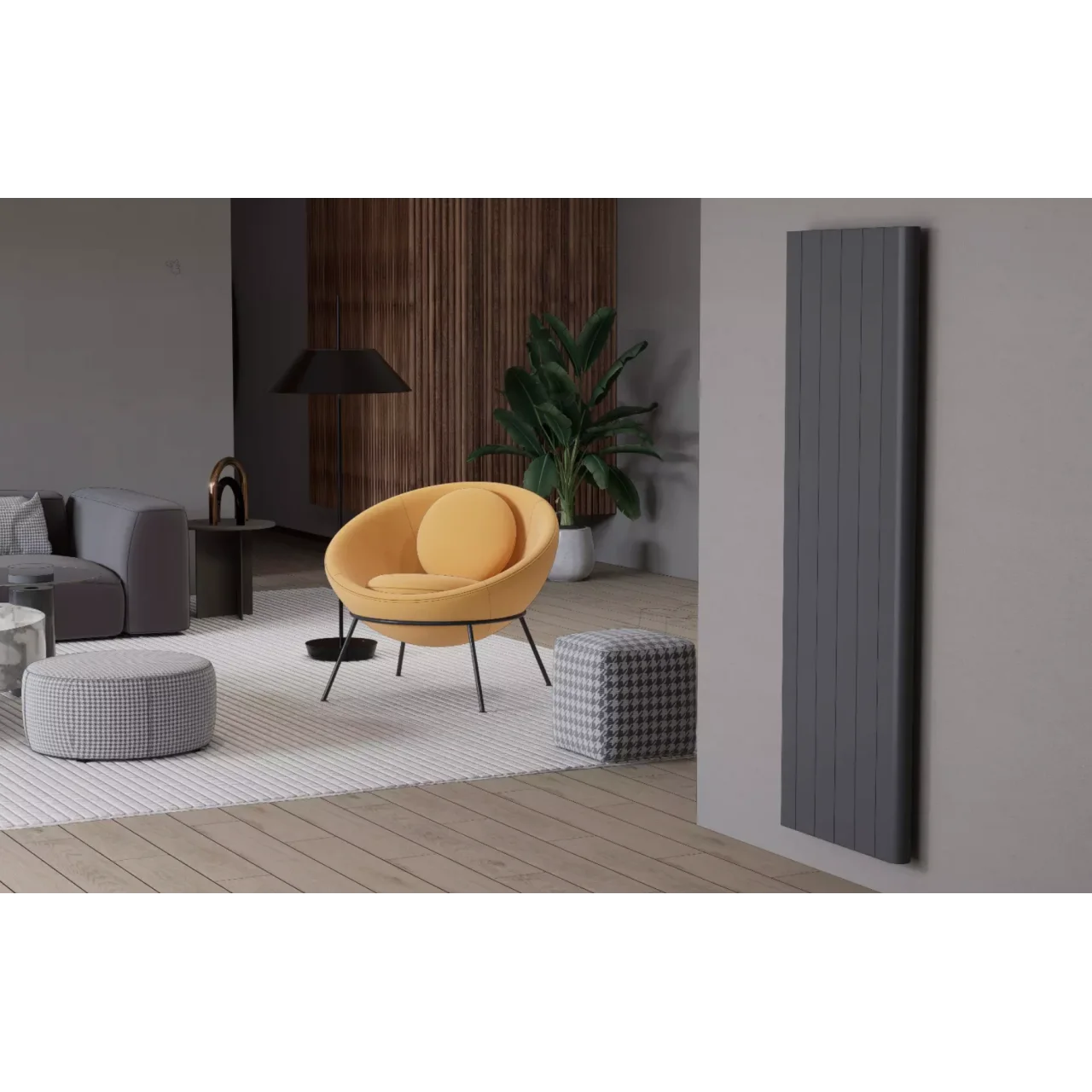 Eлектрически конвектор 2000W | 1600x544 | Wi-Fi управление | Вертикален | Дигитален термостат | Антрацит