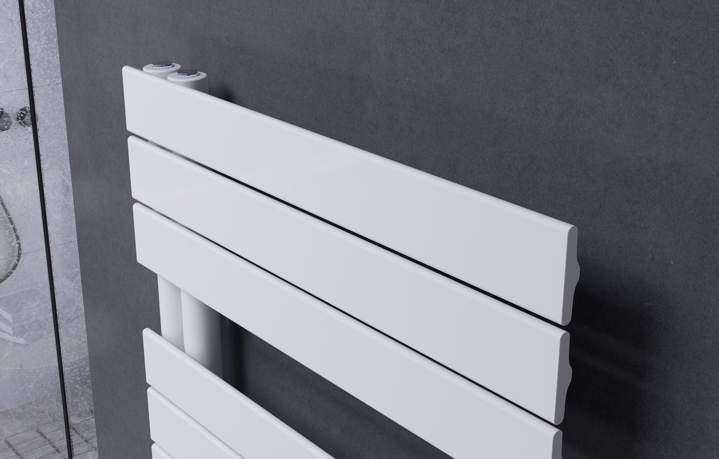 Дизайнерски плосък радиатор за баня 1800x600 мм | Лира | Бял