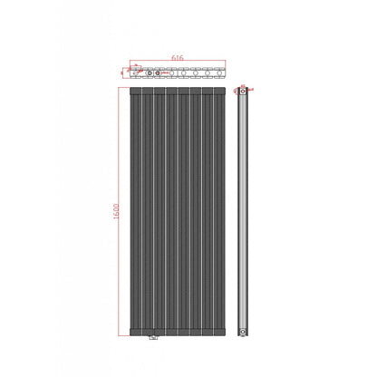 Alu Doppellagig Paneelheizkörper Versetzter Aluminium Wandheizkörper Vertikal Weiß 1600x616