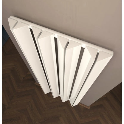 Дизайнерски вертикален радиатор 1800x652 мм | Двоен | Триъгълен профил | Бял